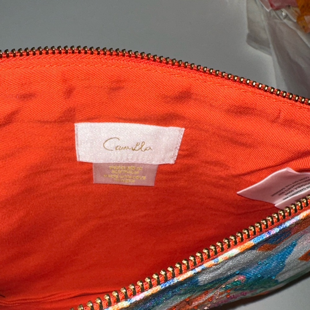 CAMILLA *Flamenco Flamingo* vibrant boho print canvas clutch pouch purse bag - Picture 5 of 6